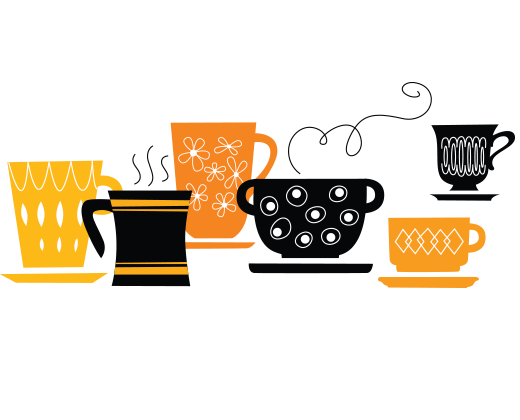 Tea cups illustration